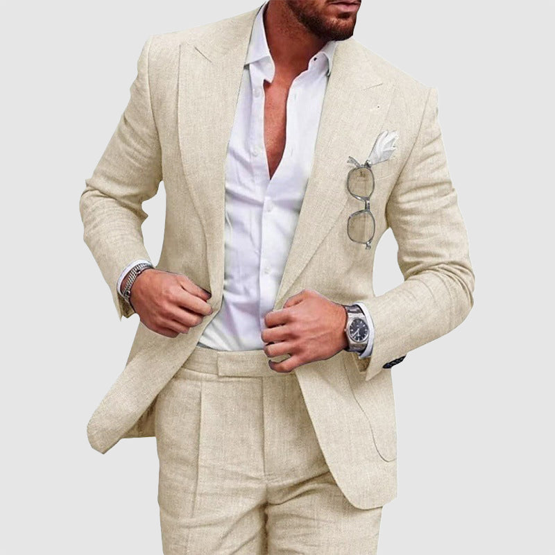 Lukas | Men's Linen Two-Piece Wedding Suit