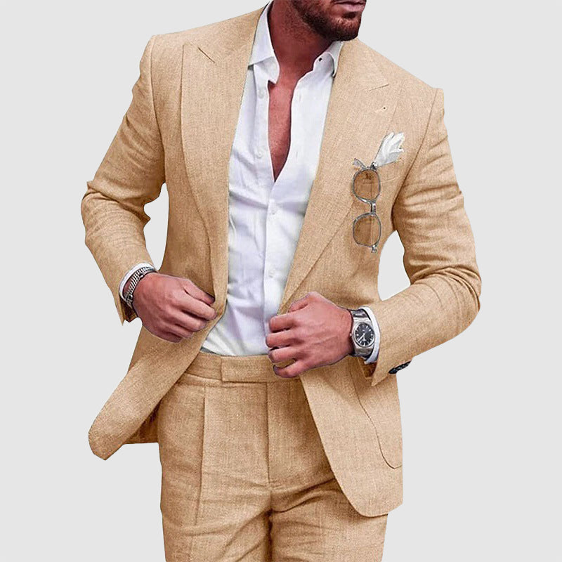 Lukas | Men's Linen Two-Piece Wedding Suit