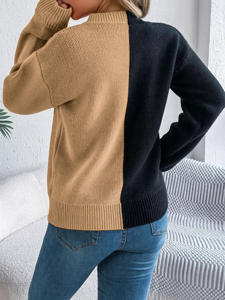 Halloween's Jack O' Lantern Knit Pullover Sweater with Ribbed Cuffs