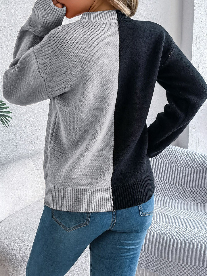 Halloween's Jack O' Lantern Knit Pullover Sweater with Ribbed Cuffs