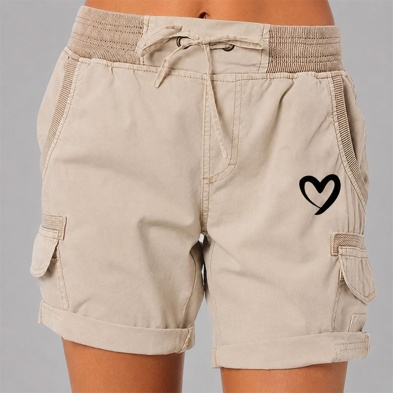Marlow | Women's Heart Graphic Cargo Lounge Shorts