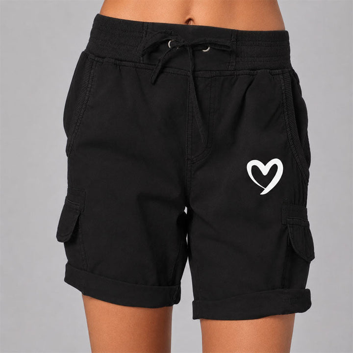Marlow | Women's Heart Graphic Cargo Lounge Shorts
