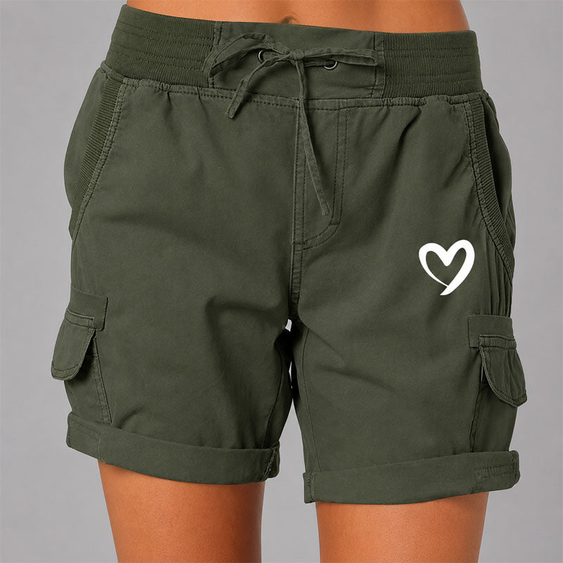 Marlow | Women's Heart Graphic Cargo Lounge Shorts