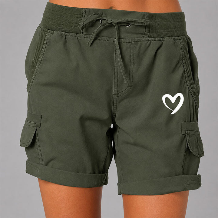 Marlow | Women's Heart Graphic Cargo Lounge Shorts