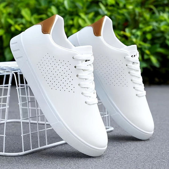 Men's Leather Perforated Low-Top Sneakers