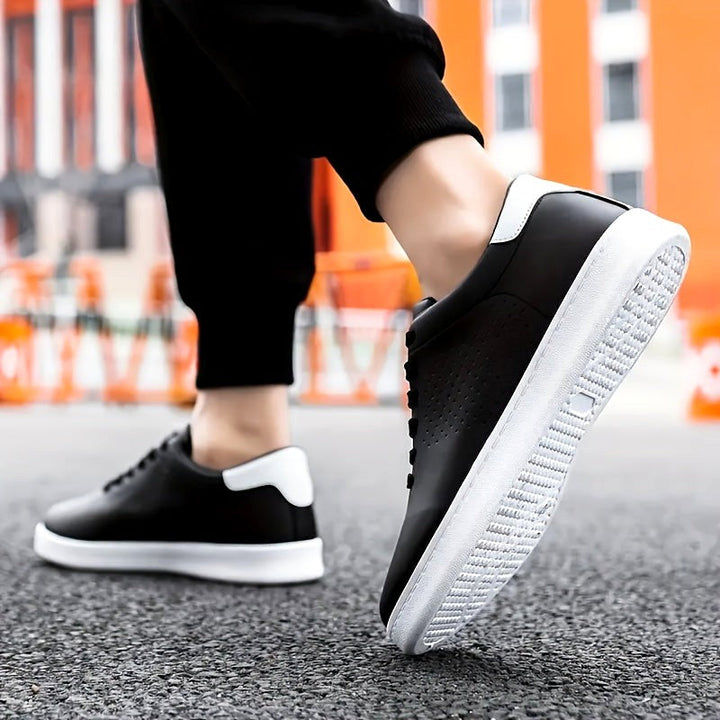 Men's Leather Perforated Low-Top Sneakers
