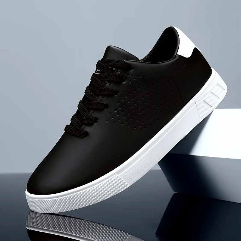 Men's Leather Perforated Low-Top Sneakers
