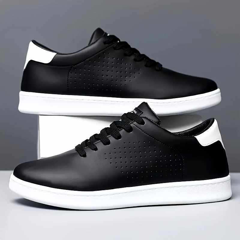 Men's Leather Perforated Low-Top Sneakers