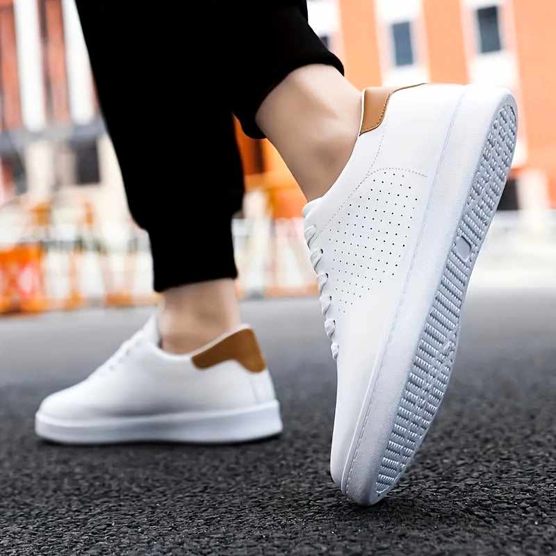 Men's Leather Perforated Low-Top Sneakers