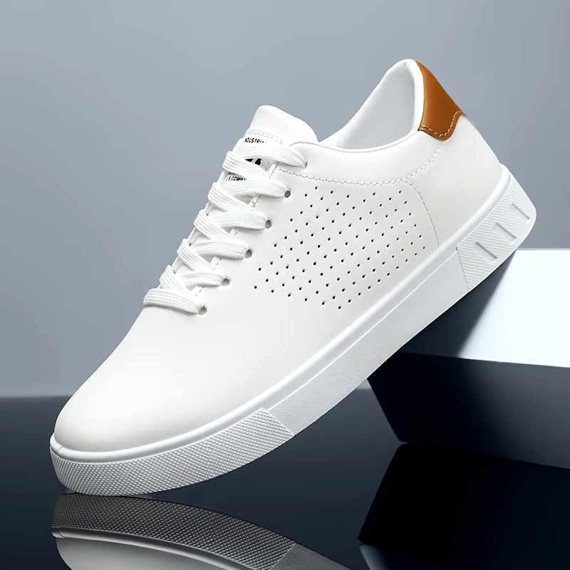 Men's Leather Perforated Low-Top Sneakers