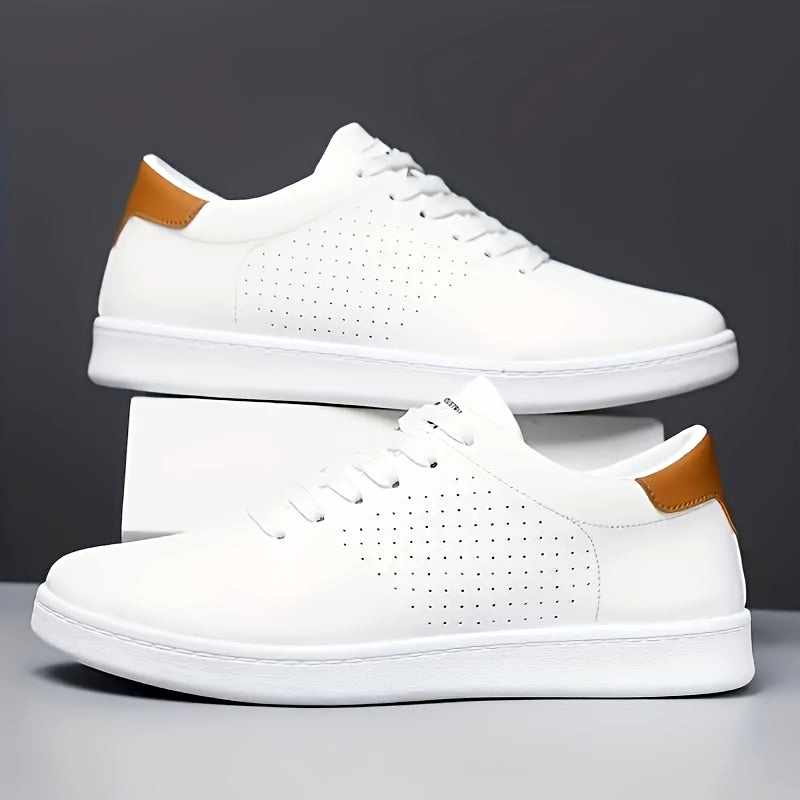 Men's Leather Perforated Low-Top Sneakers