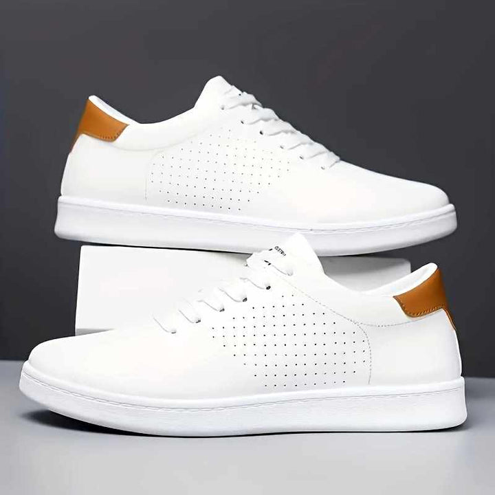 Men's Leather Perforated Low-Top Sneakers