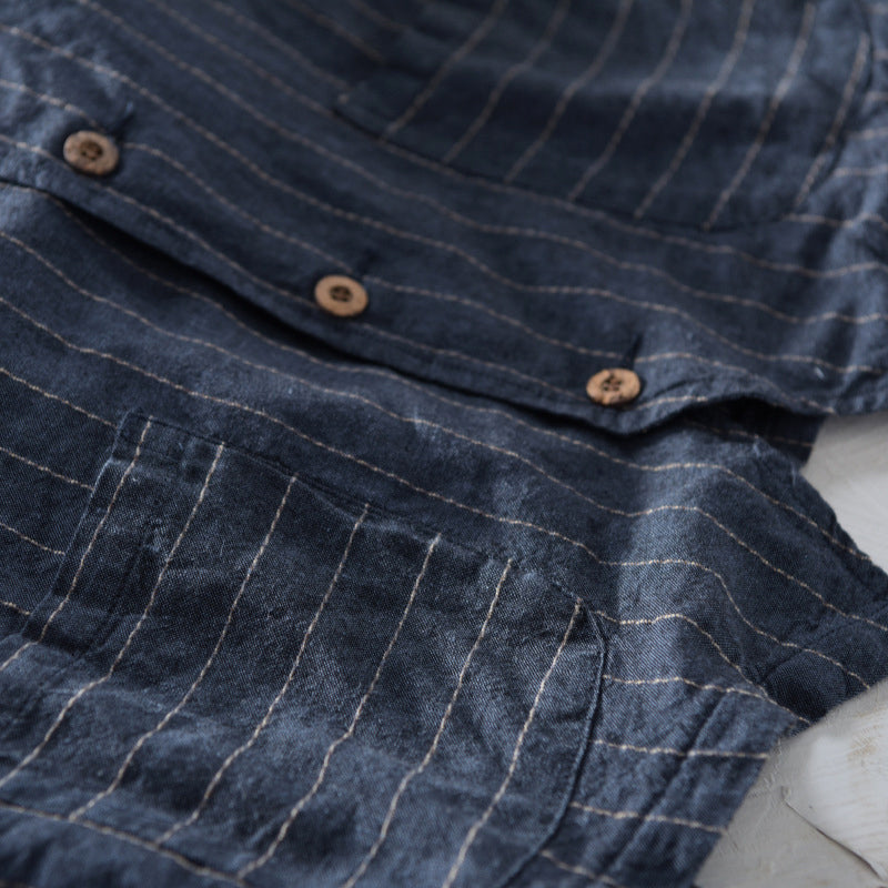 Men's Elegant and Breathable Striped Linen-Look Vest