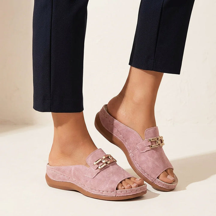 Myla | Women's Chain Detail Slide Sandals