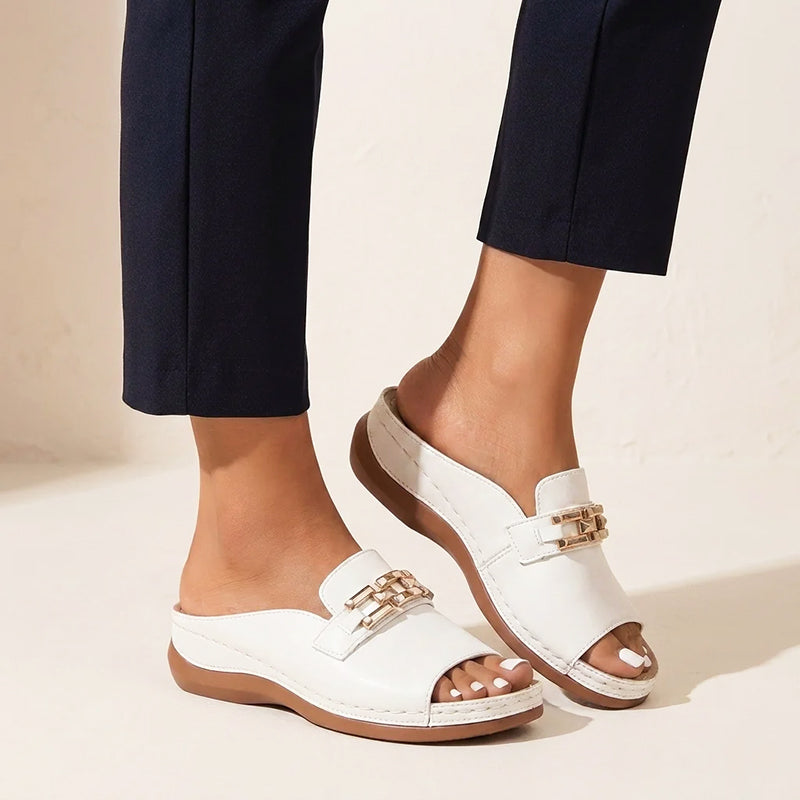 Myla | Women's Chain Detail Slide Sandals