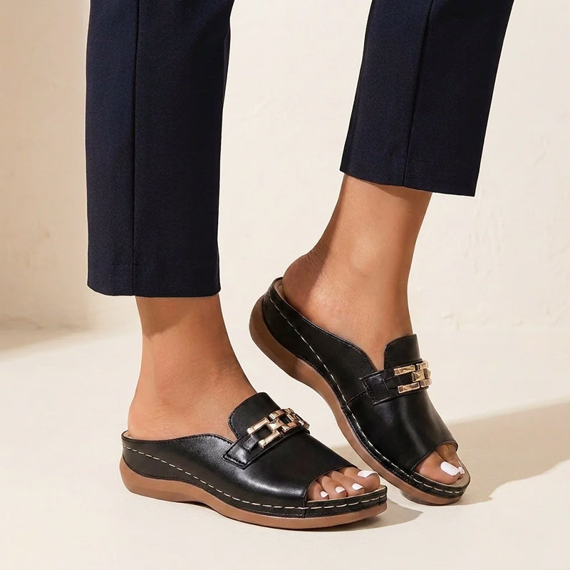 Myla | Women's Chain Detail Slide Sandals