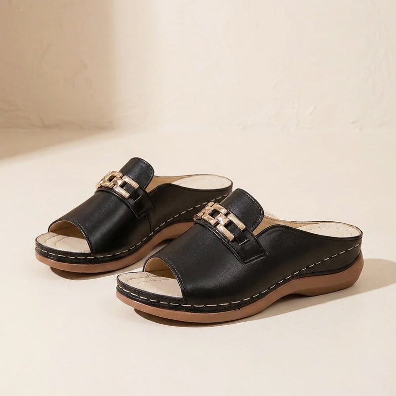 Myla | Women's Chain Detail Slide Sandals