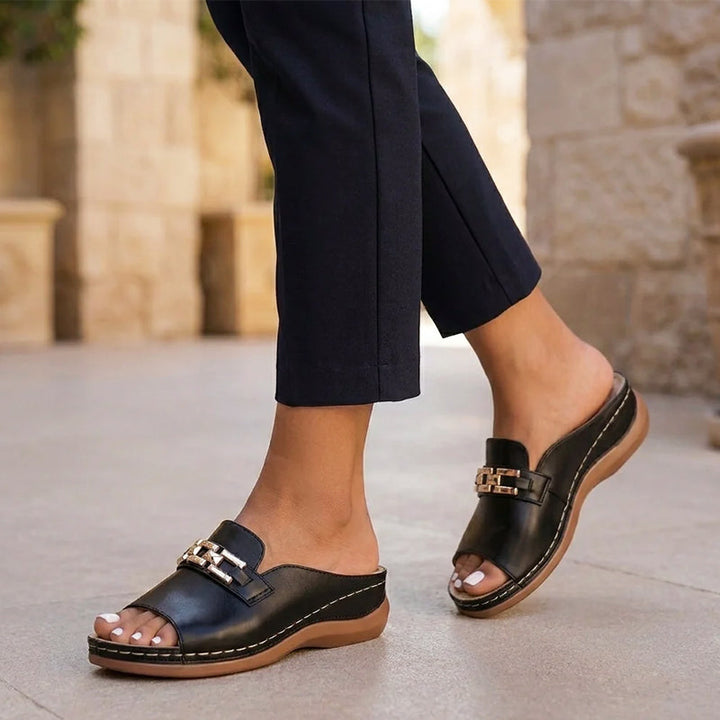 Myla | Women's Chain Detail Slide Sandals