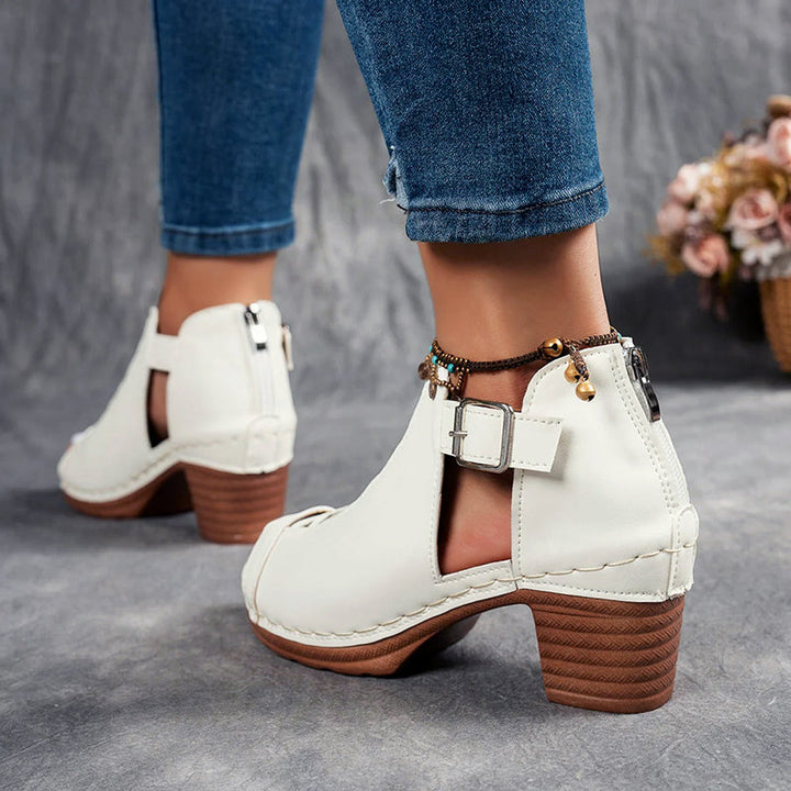 Nadia | Women's Cutout Block Heel Sandals