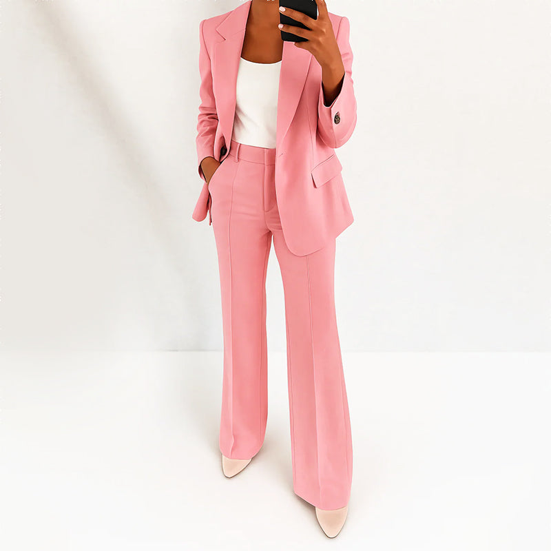 Nicole | Women's High-Waist Wide-Leg Pants and Blazer Ensemble