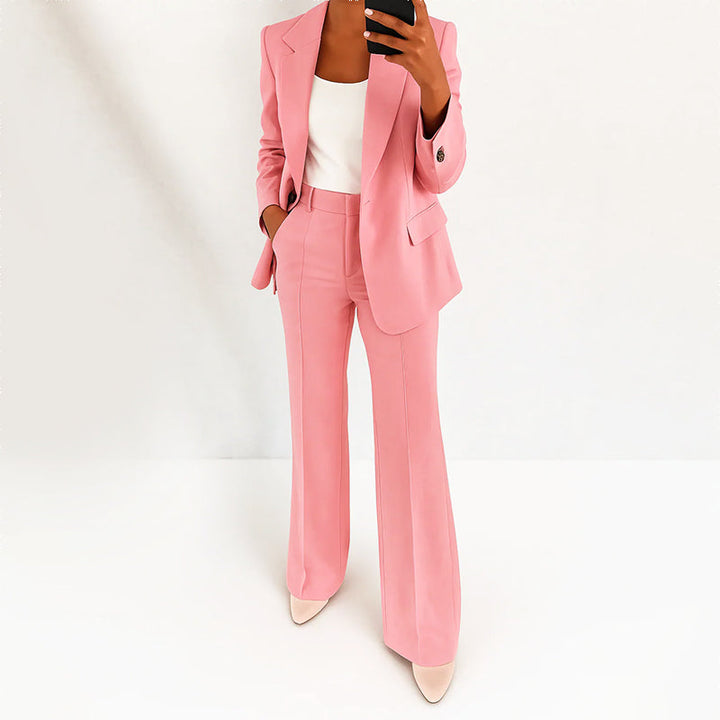Nicole | Women's High-Waist Wide-Leg Pants and Blazer Ensemble