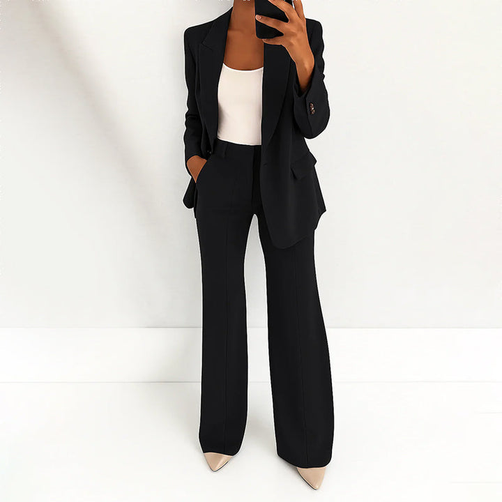 Nicole | Women's High-Waist Wide-Leg Pants and Blazer Ensemble