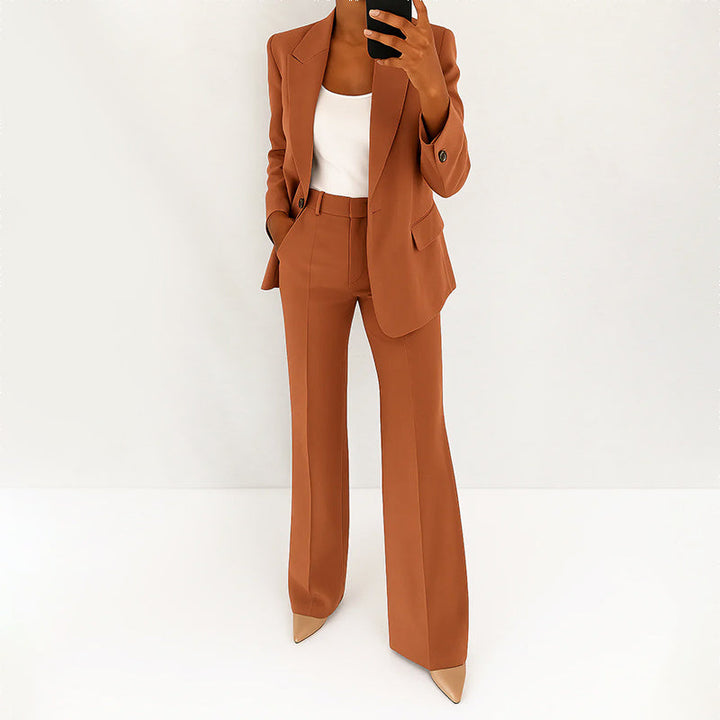 Nicole | Women's High-Waist Wide-Leg Pants and Blazer Ensemble
