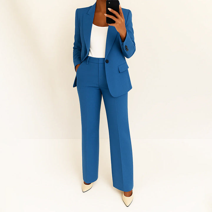 Nicole | Women's High-Waist Wide-Leg Pants and Blazer Ensemble