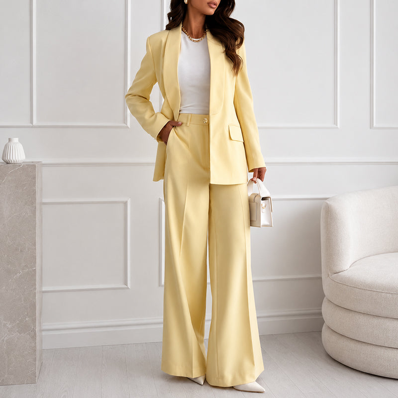 Noelle | Women's Tailored Blazer and Wide-Leg Trouser Set