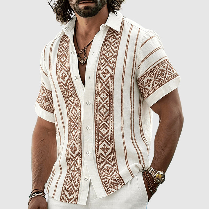 Norman | Men's Tribal Pattern Casual Button-Up Shirt