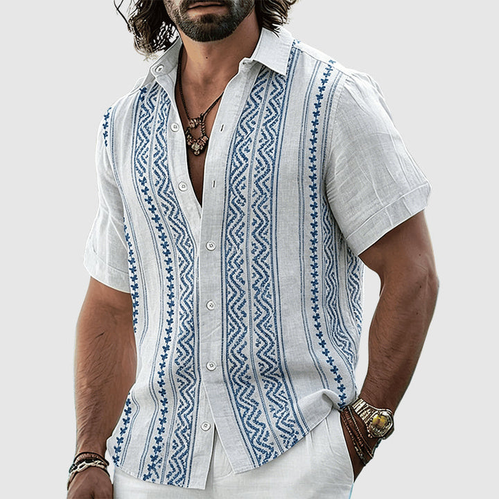 Norman | Men's Tribal Pattern Casual Button-Up Shirt