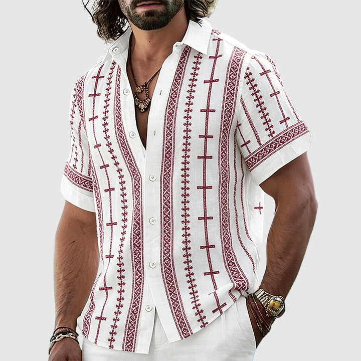 Norman | Men's Tribal Pattern Casual Button-Up Shirt