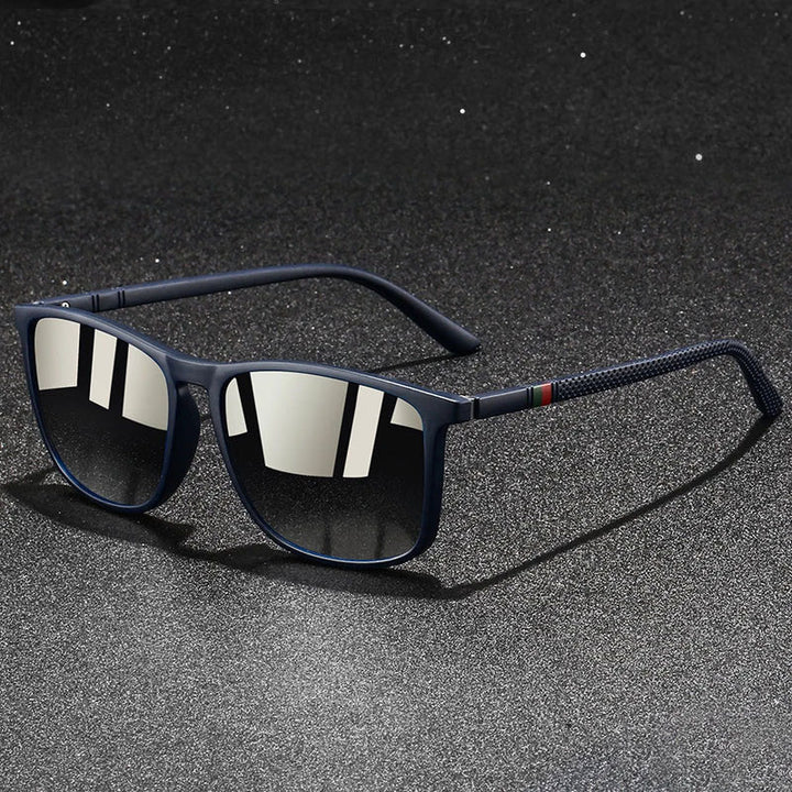 Men's Geometric Frame Reflective Lens Sunglasses