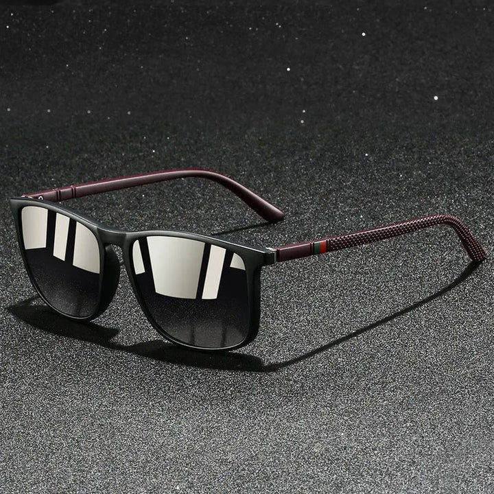 Men's Geometric Frame Reflective Lens Sunglasses