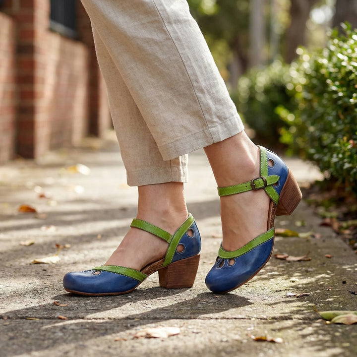Jenna | Women's Open Mid-Block Heel Sandals with Toe Cutout