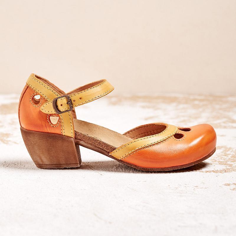 Jenna | Women's Open Mid-Block Heel Sandals with Toe Cutout