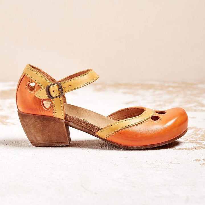 Jenna | Women's Open Mid-Block Heel Sandals with Toe Cutout