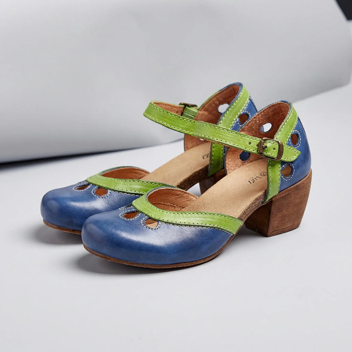 Jenna | Women's Open Mid-Block Heel Sandals with Toe Cutout