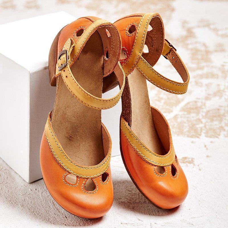 Jenna | Women's Open Mid-Block Heel Sandals with Toe Cutout