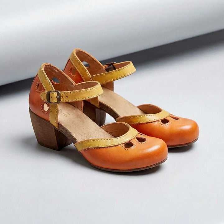 Jenna | Women's Open Mid-Block Heel Sandals with Toe Cutout