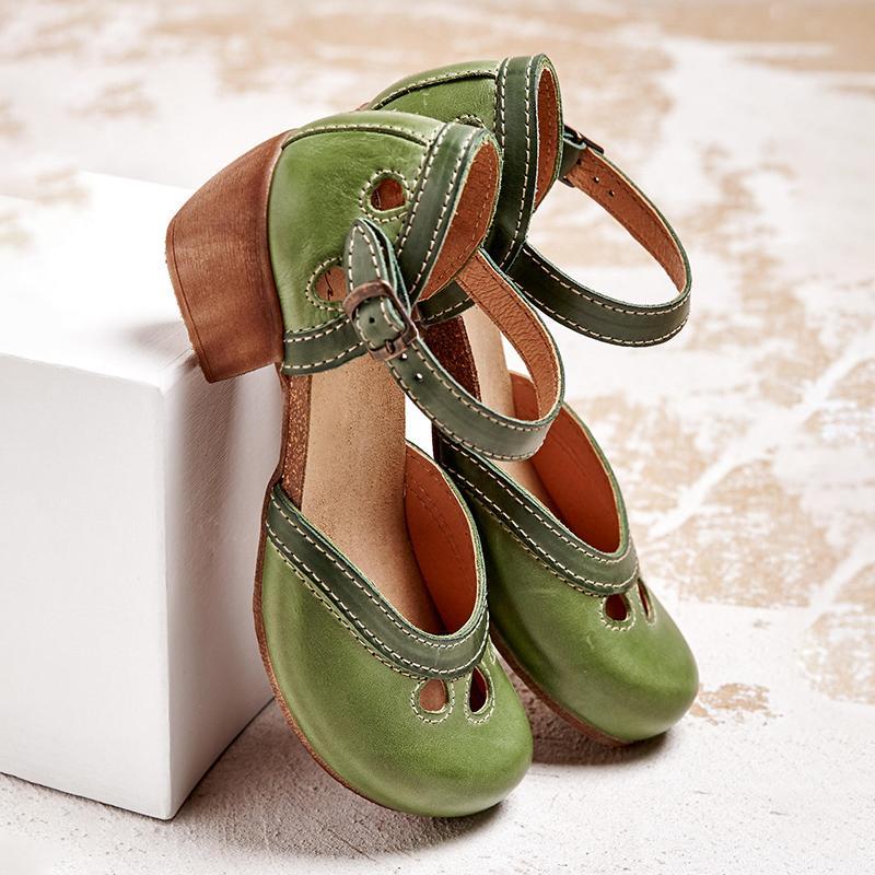 Jenna | Women's Open Mid-Block Heel Sandals with Toe Cutout