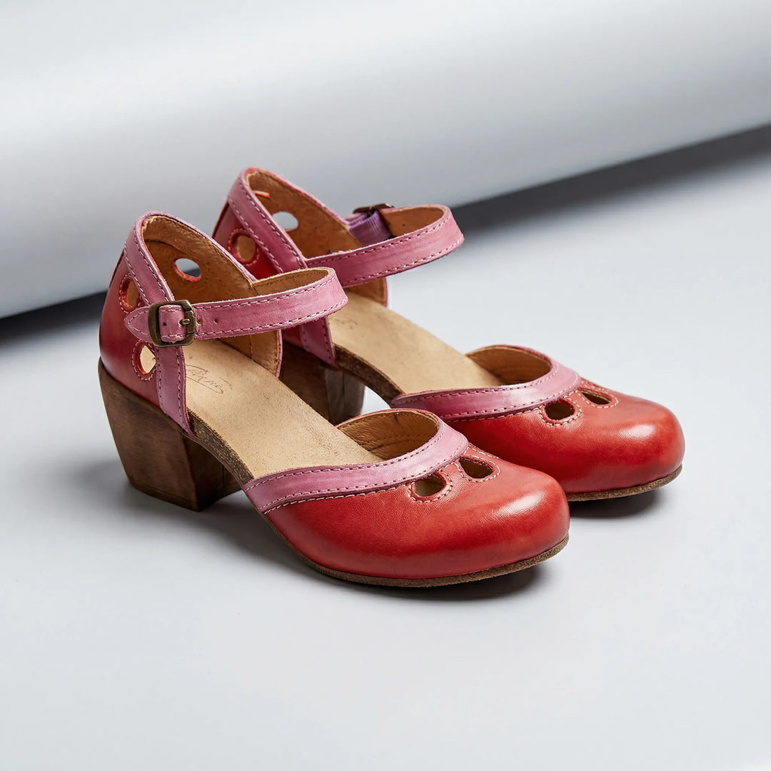 Jenna | Women's Open Mid-Block Heel Sandals with Toe Cutout