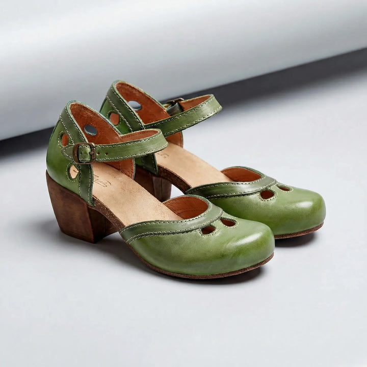 Jenna | Women's Open Mid-Block Heel Sandals with Toe Cutout