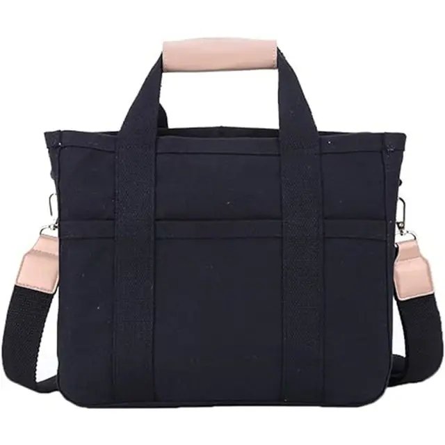 Women's Spacious Multi-Pocket Canvas Tote Bag