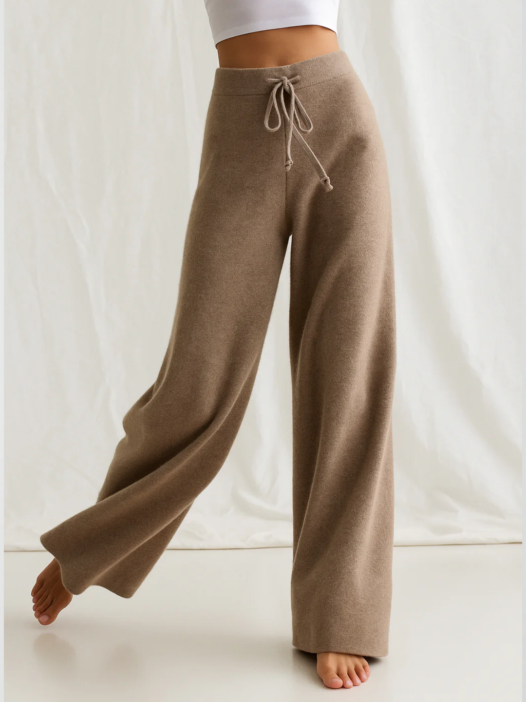 Women's Refined Knit Wide Leg Drawstring Lounge Pants