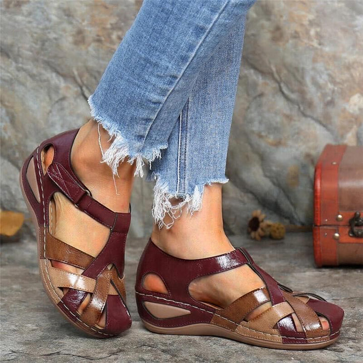 Dana | Women's Orthopedic Wedge Sandal with Woven Upper