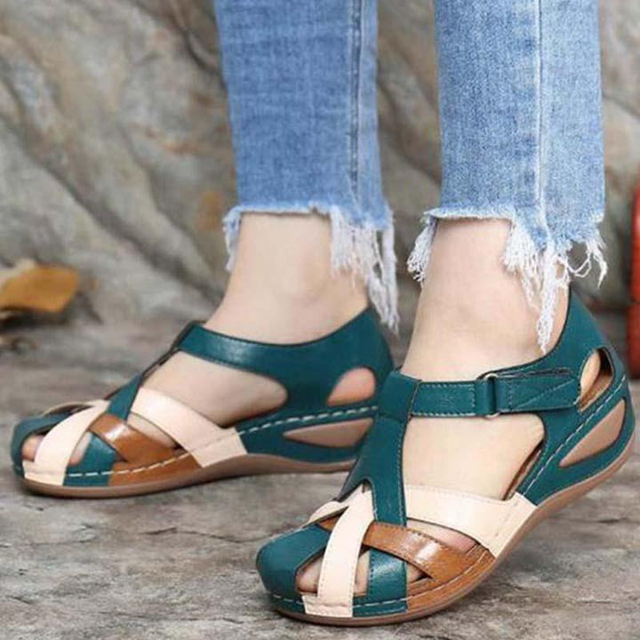 Dana | Women's Orthopedic Wedge Sandal with Woven Upper