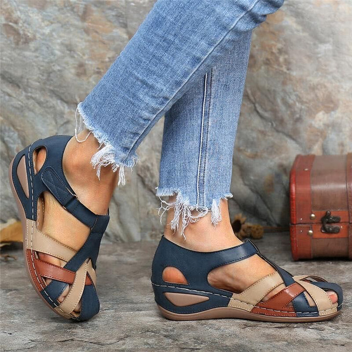 Dana | Women's Orthopedic Wedge Sandal with Woven Upper