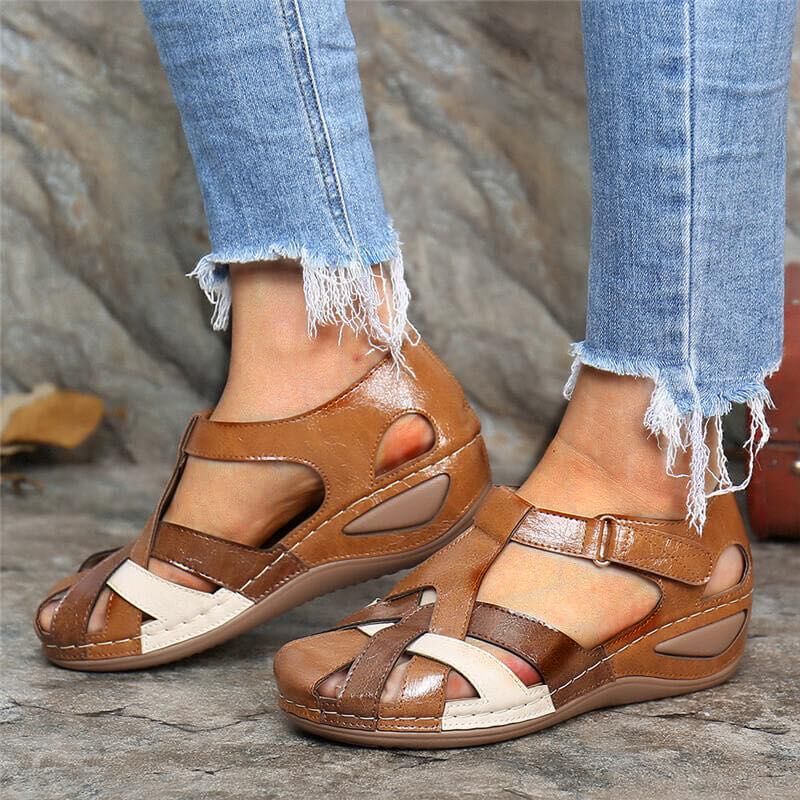 Dana | Women's Orthopedic Wedge Sandal with Woven Upper