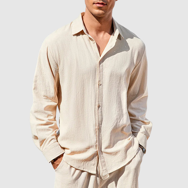 Oscar | Men's Linen Long Sleeve Button-Down Shirt